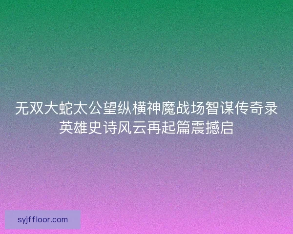 无双大蛇太公望纵横神魔战场智谋传奇录英雄史诗风云再起篇震撼启