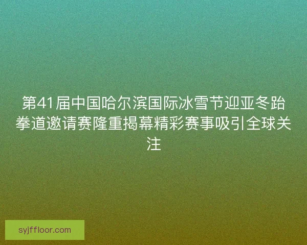 第41届中国哈尔滨国际冰雪节迎亚冬跆拳道邀请赛隆重揭幕精彩赛事吸引全球关注