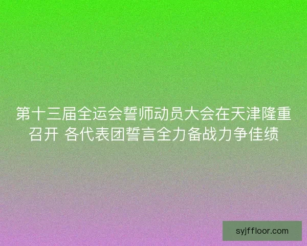 第十三届全运会誓师动员大会在天津隆重召开 各代表团誓言全力备战力争佳绩 第十三届全运会誓师动员大会在天津隆重召开 各代表团誓言全力备战力争佳绩