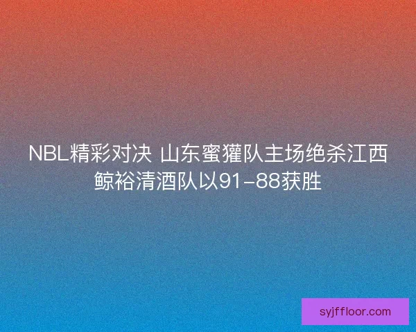 NBL精彩对决 山东蜜獾队主场绝杀江西鲸裕清酒队以91-88获胜 NBL精彩对决 山东蜜獾队主场绝杀江西鲸裕清酒队以91-88获胜